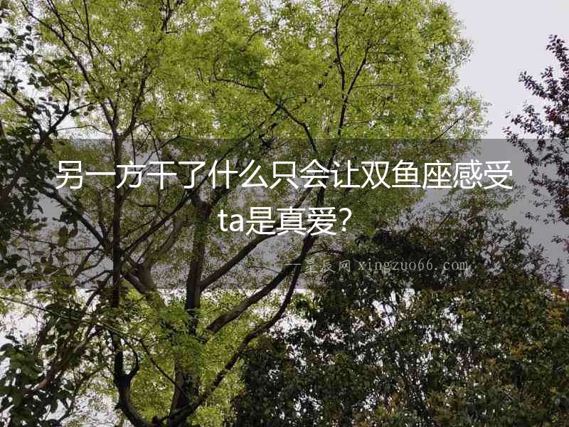 另一方干了什么只會讓雙魚座感受ta是真愛？