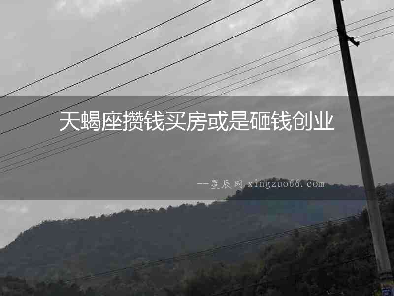 天蝎座攢錢(qián)買房或是砸錢(qián)創(chuàng)業(yè)