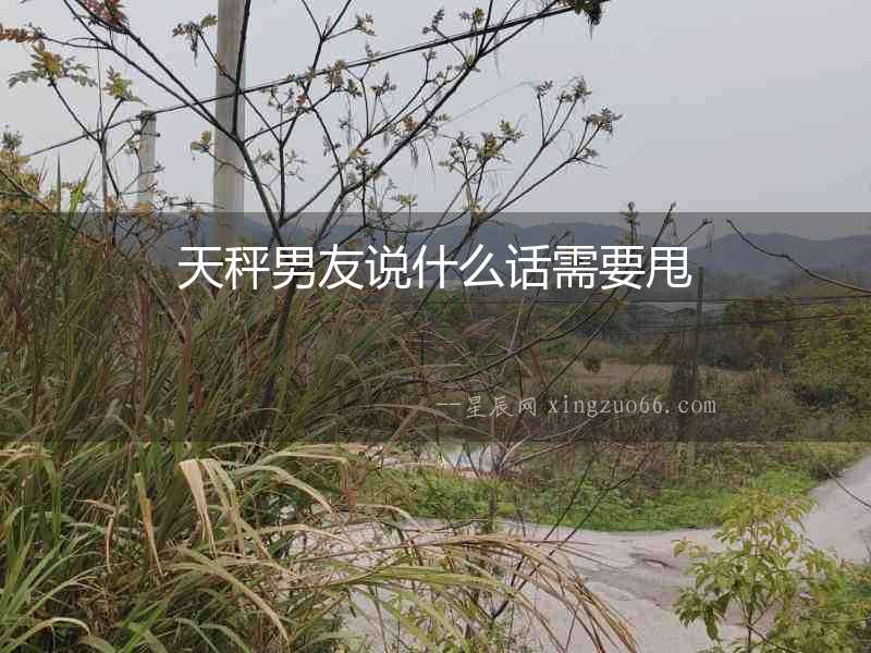 天秤男友說什么話需要甩