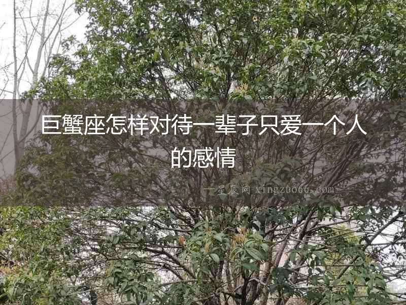 巨蟹座怎樣對(duì)待一輩子只愛一個(gè)人的感情