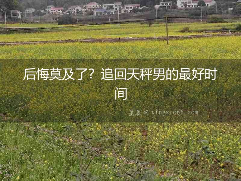 后悔莫及了？追回天秤男的最好時間