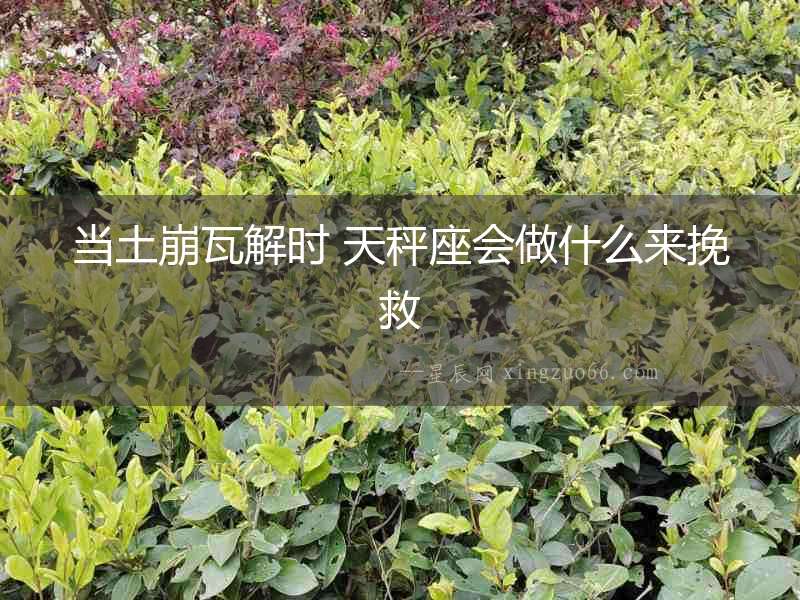 當(dāng)土崩瓦解時(shí) 天秤座會(huì)做什么來挽救