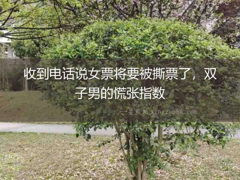 收到電話說女票將要被撕票了，雙子男的慌張指數