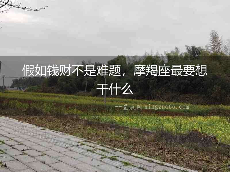 假如錢財不是難題，摩羯座最要想干什么