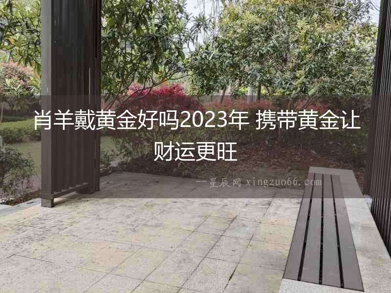 肖羊戴黃金好嗎2023年 攜帶黃金讓財運更旺