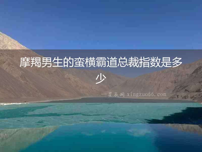 摩羯男生的蠻橫霸道總裁指數(shù)是多少