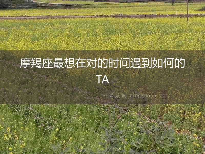 摩羯座最想在對(duì)的時(shí)間遇到如何的TA