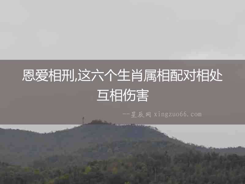 恩愛相刑,這六個生肖屬相配對相處互相傷害