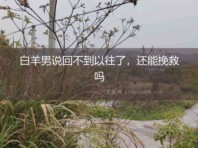 白羊男說回不到以往了，還能挽救嗎