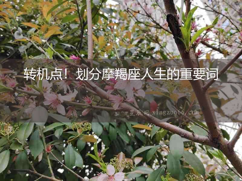 轉(zhuǎn)機(jī)點(diǎn)！劃分摩羯座人生的重要詞