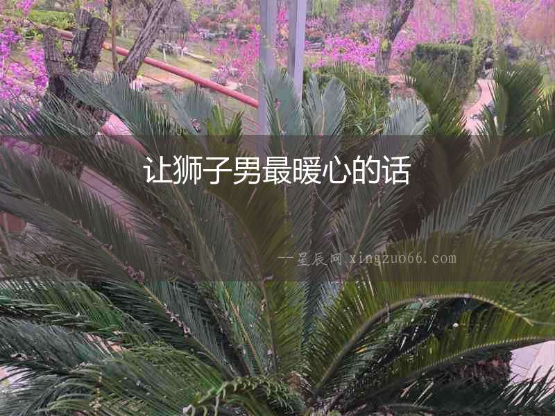 讓獅子男最暖心的話