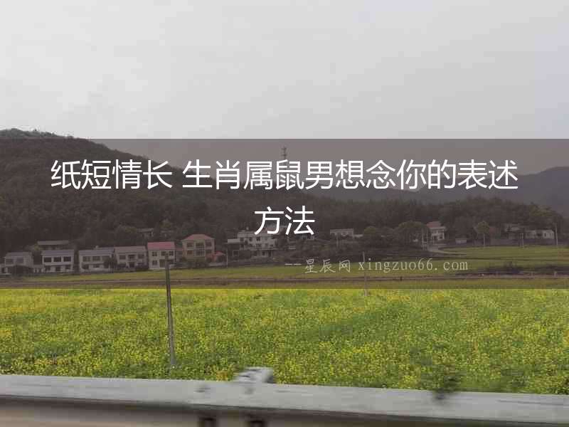 紙短情長 生肖屬鼠男想念你的表述方法