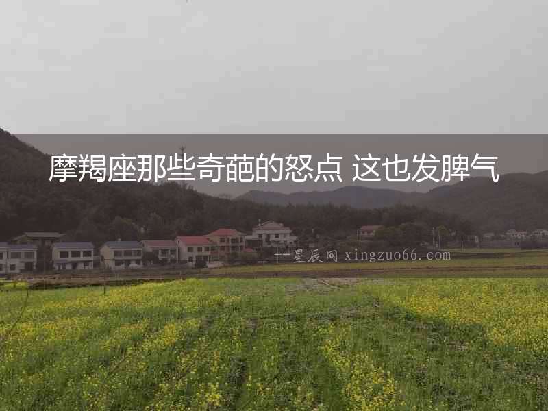 摩羯座那些奇葩的怒點 這也發(fā)脾氣