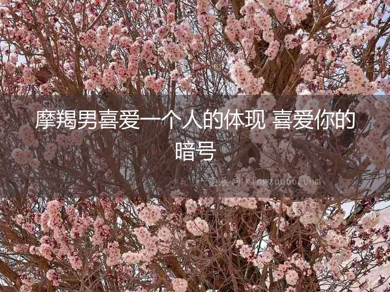 摩羯男喜愛一個(gè)人的體現(xiàn) 喜愛你的暗號(hào)