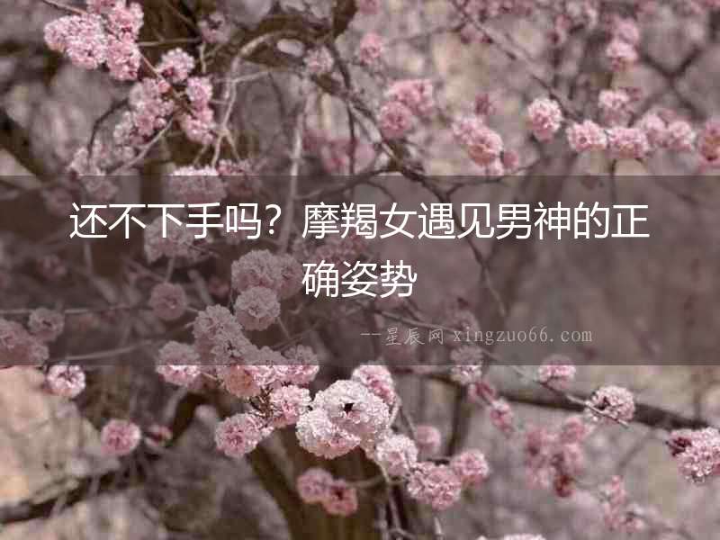 還不下手嗎？摩羯女遇見男神的正確姿勢