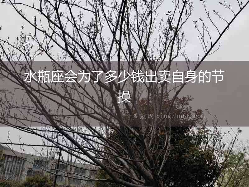 水瓶座會(huì)為了多少錢出賣自身的節(jié)操