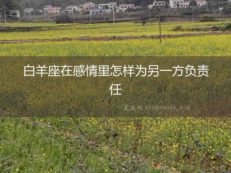 白羊座在感情里怎樣為另一方負責任