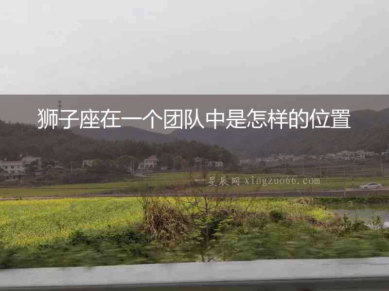 獅子座在一個團隊中是怎樣的位置