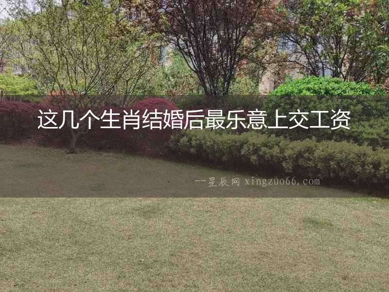 這幾個生肖結婚后最樂意上交工資