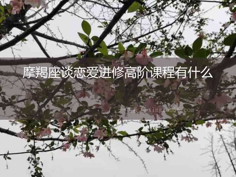 摩羯座談戀愛進(jìn)修高階課程有什么