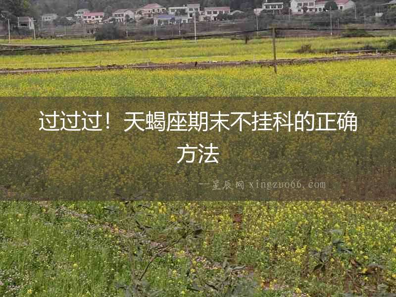 過過過！天蝎座期末不掛科的正確方法