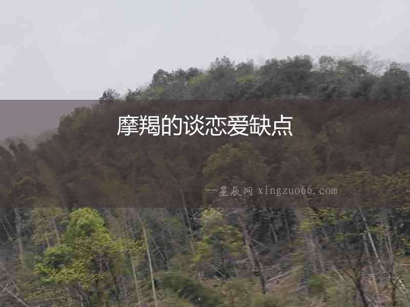 摩羯的談戀愛缺點