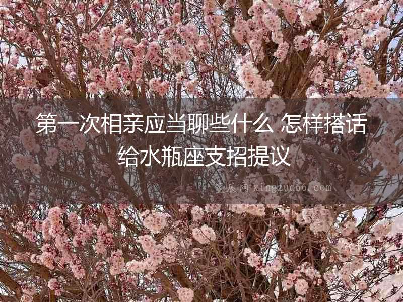 第一次相親應(yīng)當(dāng)聊些什么 怎樣搭話 給水瓶座支招提議
