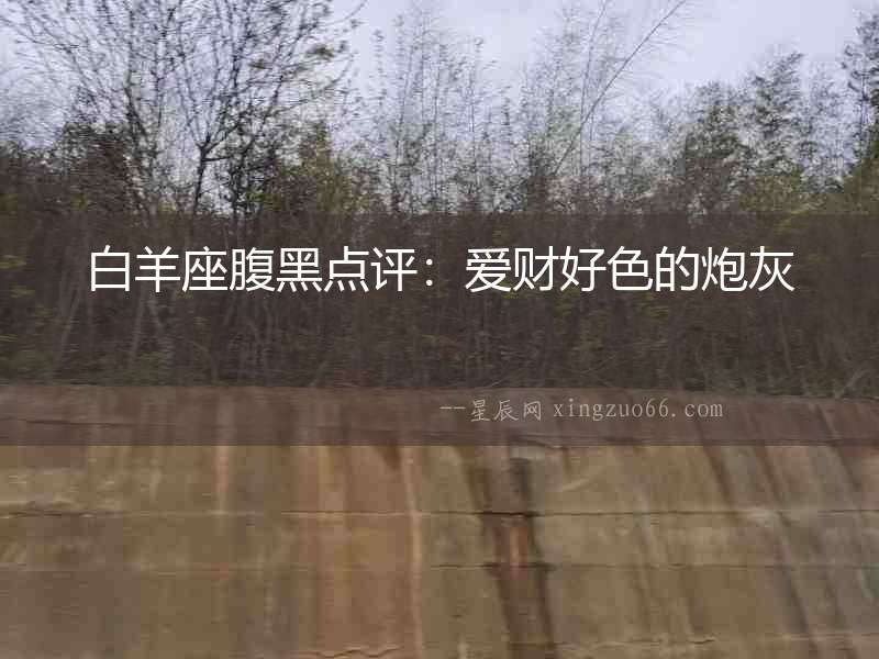 白羊座腹黑點評：愛財好色的炮灰