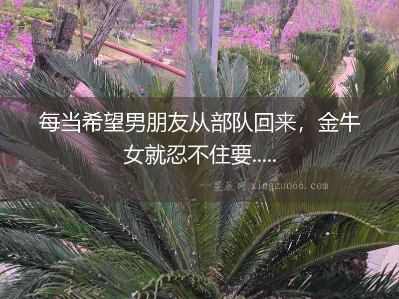 每當希望男朋友從部隊回來，金牛女就忍不住要.....