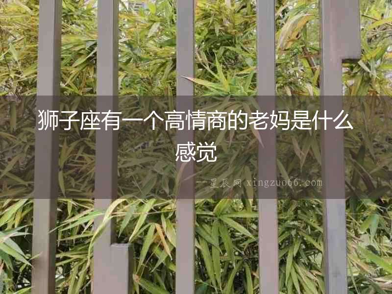 獅子座有一個(gè)高情商的老媽是什么感覺