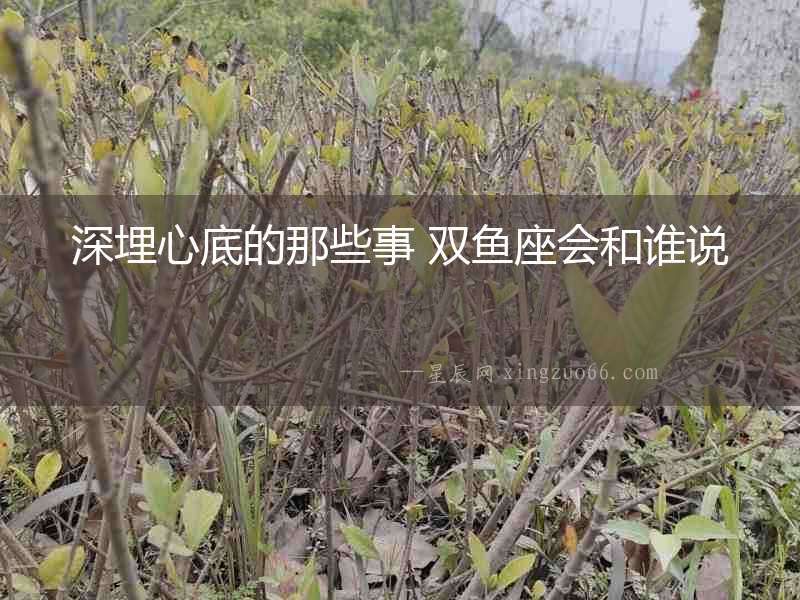 深埋心底的那些事 雙魚座會和誰說