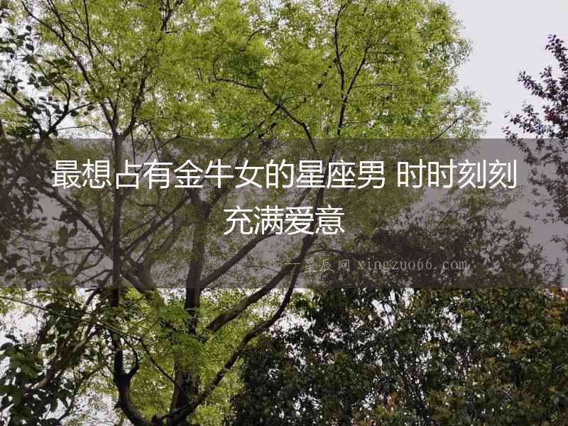 最想占有金牛女的星座男 時時刻刻充滿愛意
