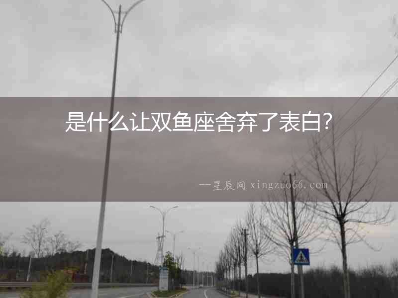 是什么讓雙魚座舍棄了表白？