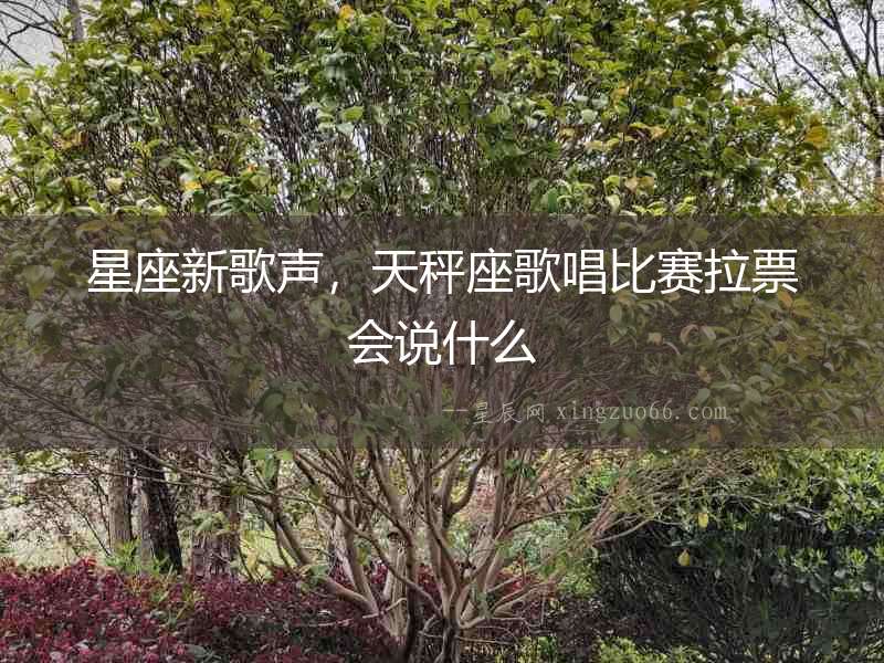 星座新歌聲，天秤座歌唱比賽拉票會說什么