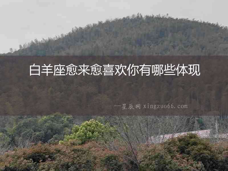 白羊座愈來愈喜歡你有哪些體現