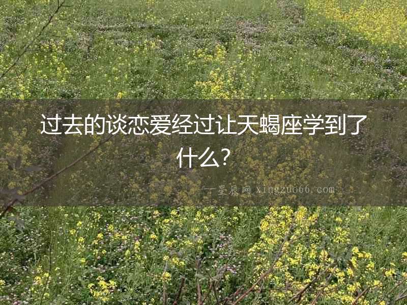 過去的談戀愛經過讓天蝎座學到了什么？