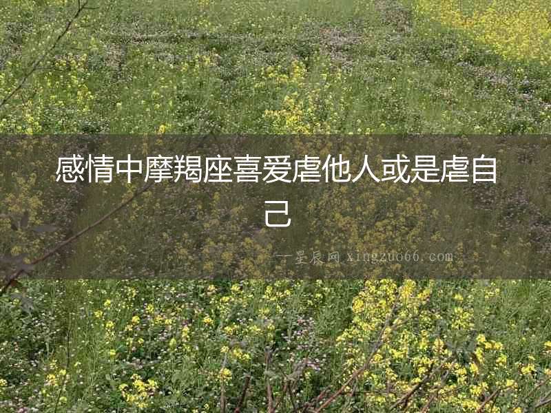 感情中摩羯座喜愛(ài)虐他人或是虐自己