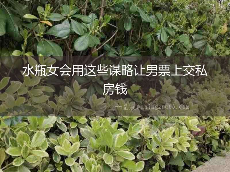 水瓶女會(huì)用這些謀略讓男票上交私房錢
