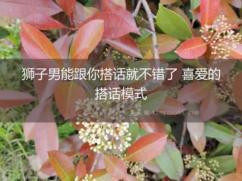 獅子男能跟你搭話就不錯(cuò)了 喜愛(ài)的搭話模式