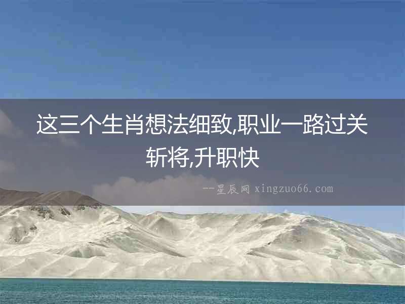 這三個(gè)生肖想法細(xì)致,職業(yè)一路過關(guān)斬將,升職快