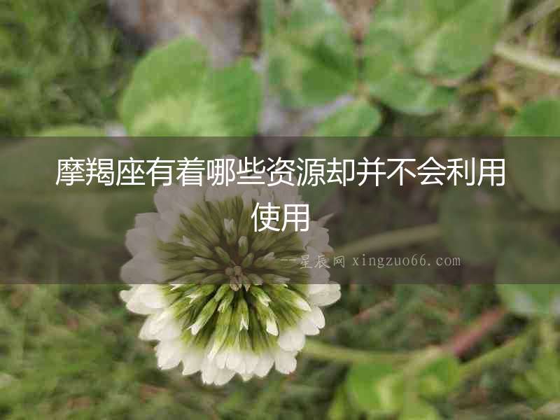 摩羯座有著哪些資源卻并不會(huì)利用使用