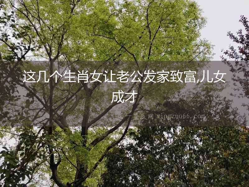 這幾個生肖女讓老公發家致富,兒女成才