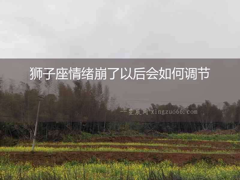 獅子座情緒崩了以后會如何調節