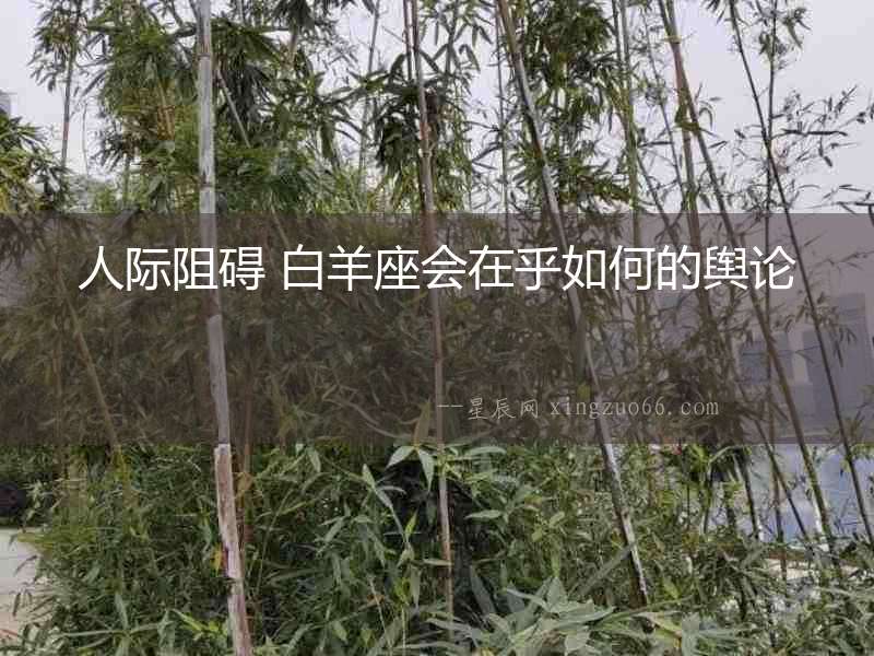 人際阻礙 白羊座會在乎如何的輿論