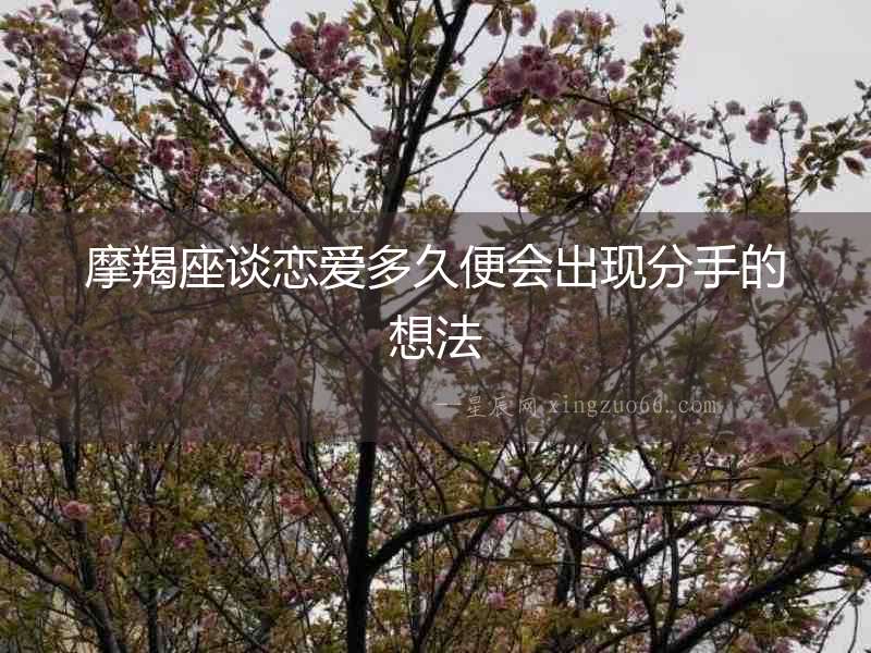 摩羯座談戀愛多久便會出現(xiàn)分手的想法