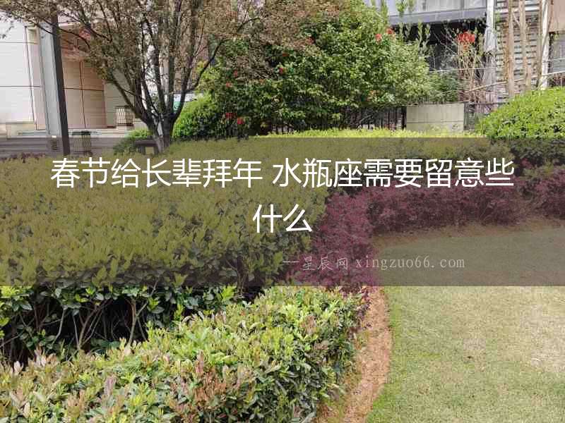 春節(jié)給長(zhǎng)輩拜年 水瓶座需要留意些什么