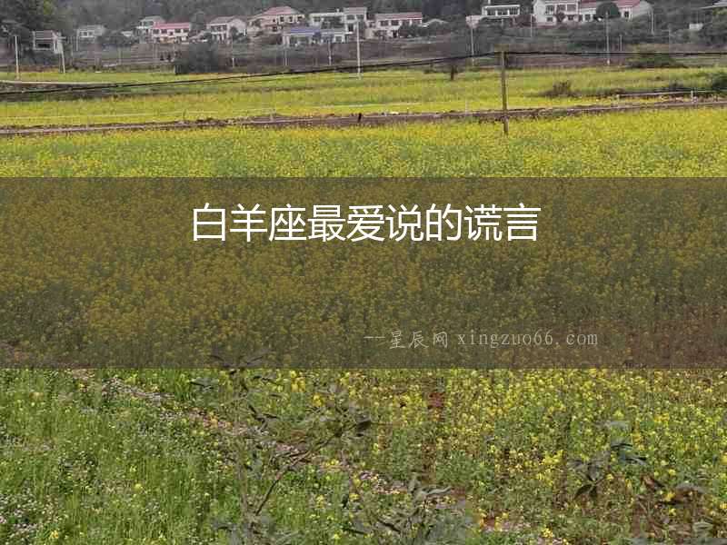 白羊座最愛(ài)說(shuō)的謊言