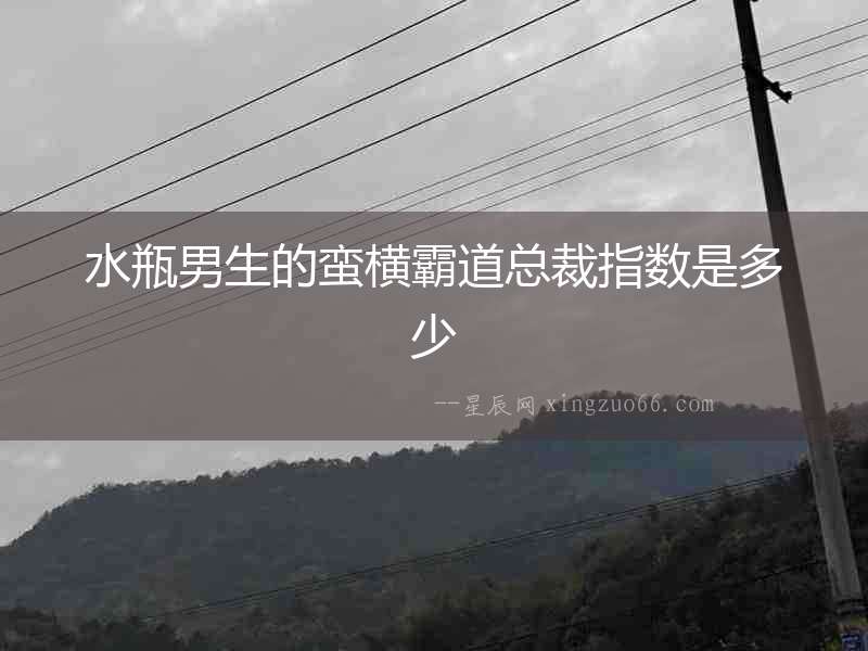 水瓶男生的蠻橫霸道總裁指數(shù)是多少