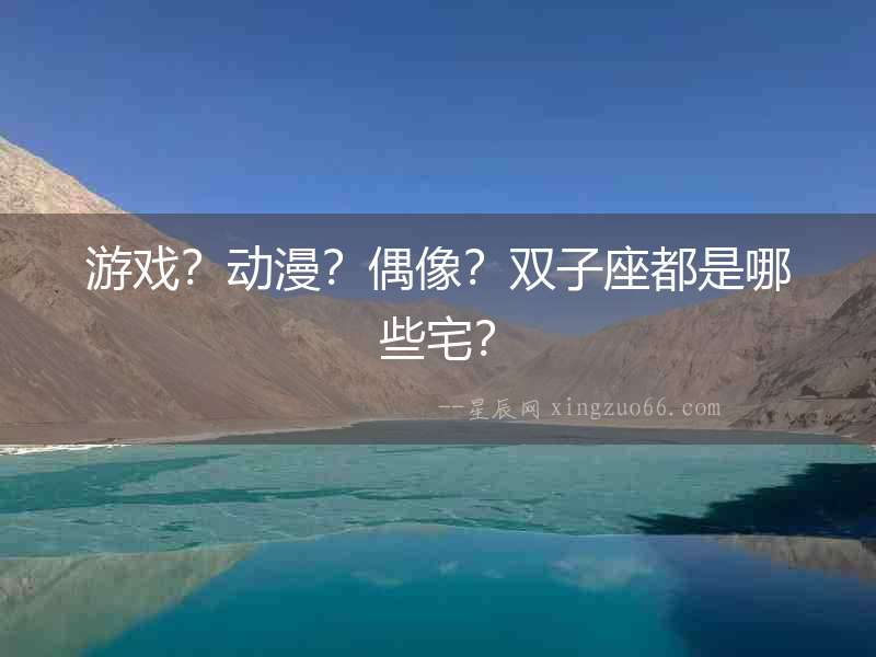 游戲？動漫？偶像？雙子座都是哪些宅？
