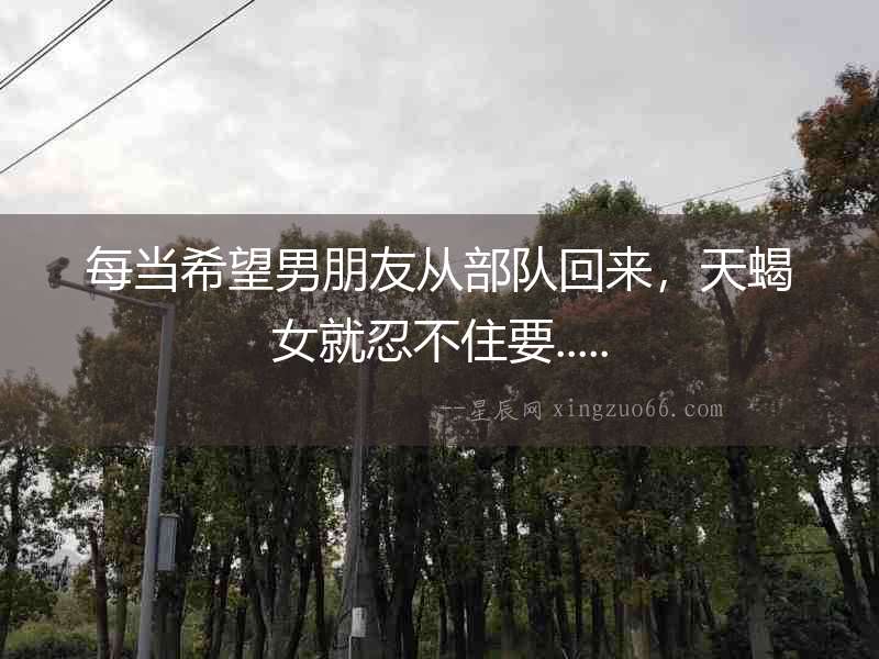 每當希望男朋友從部隊回來，天蝎女就忍不住要.....